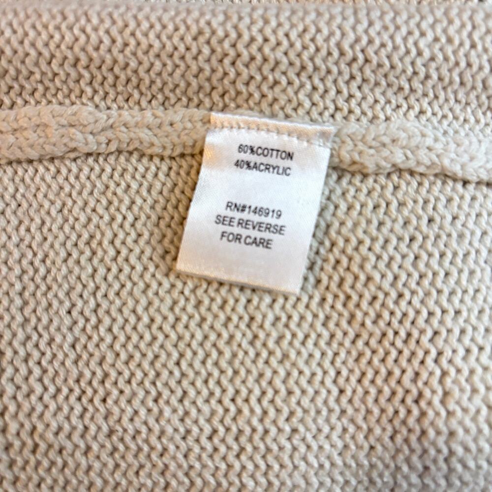 Freshman 1996 Cream & Navy Knit Short Sleeve Cardigan | Gold Button | Women’s M - Picture 10 of 10
